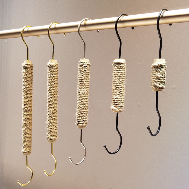 Clothing Shop Hooks S Hook Long Hook Hemp Rope Hanger rack Show Hanging Gold Hanging Clothes Hook for men and women loading frame-Taobao