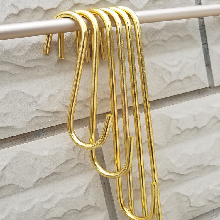 Long hook clothing store S hook Titanium alloy color S type hook shelf clothes hook Pants hook Stainless steel round S hook