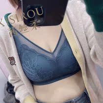 Silky soft silk latex bra without steel ring slim shoulder strap thin underwear breathable for sleeping bra hood 22218