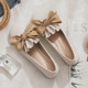 2022 spring and autumn new low-heel thick-heel evening gentle fairy wind with skirt bowknot lady's single shoes for women