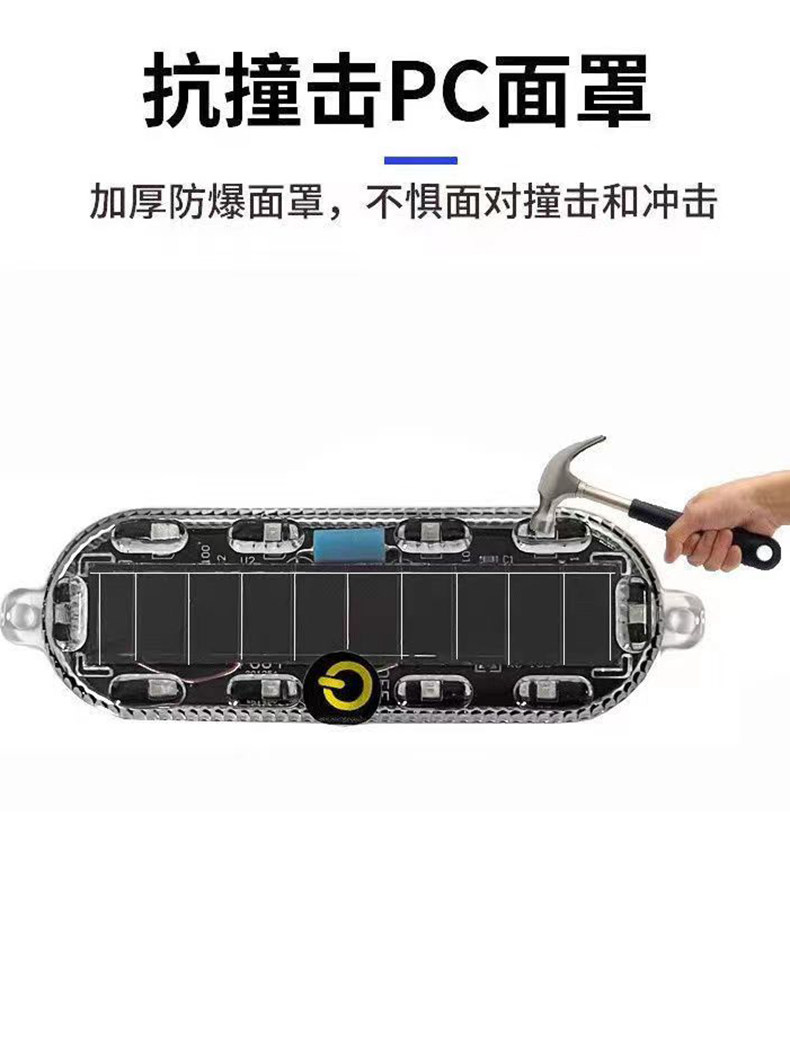 тюнинг фар 电动车摩托车太阳能防追尾爆闪灯改装电单车警示灯刹车灯免接线 Justauto