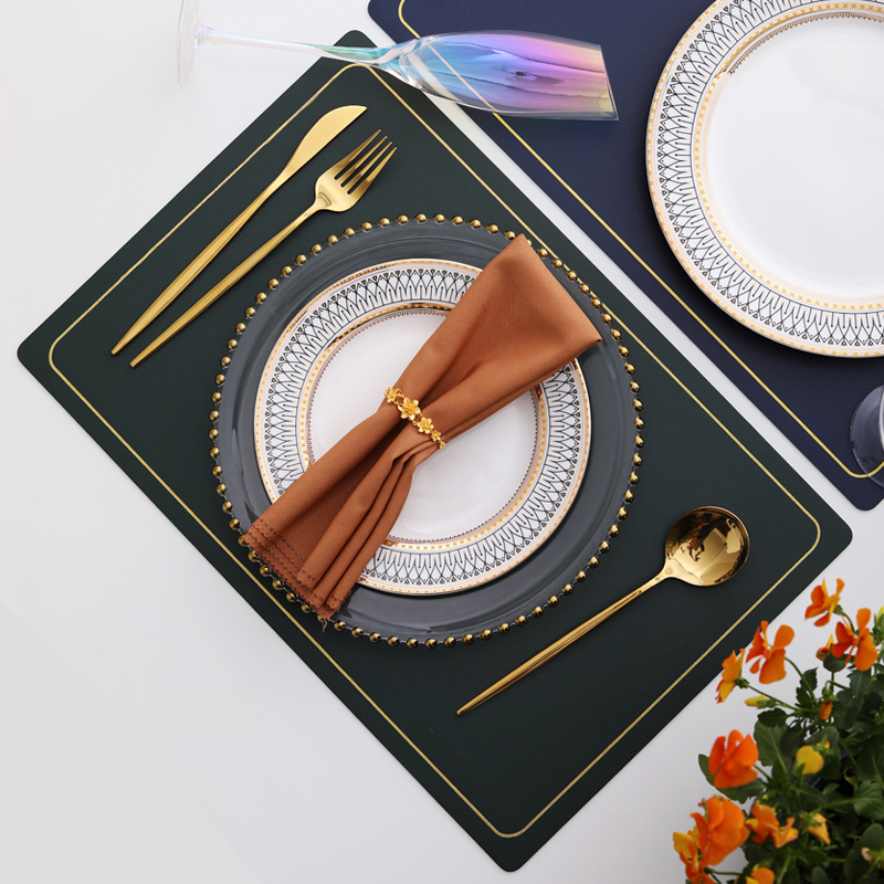 Light Luxury Gold-Rimmed Ceramic Steak Dinner Plate Hotel Clubhouse Model Room Table Decoration Western-Style Cutlery Set