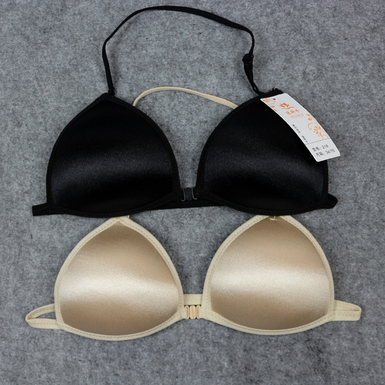 Mặc bikini áo ngực treo cổ phía trước khóa mịn không có hỗ trợ tam giác đồ lót nóng mùa xuân bơi hiển thị đồ lót