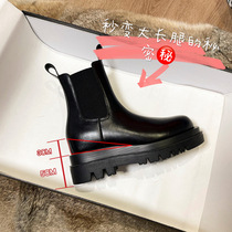Chelsea boots womens leather short boots 2021 autumn and winter new small inner height Martin boots cigarette boots