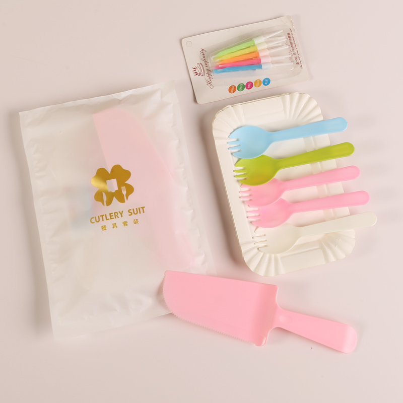 Disposable Cake Cutlery Set, Birthday Party Supplies, Paper Plates, Candle Set, Baking Tools