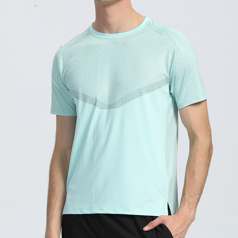 Summer sports round neck T-shirt men's running high elastic top fitness training quick-drying short-sleeved basketball breathable half-sleeve