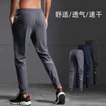 2021 spring and summer new sports trousers slim fitness pants slim stretch fast pants training tie pants tide