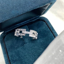 New neutral ins wind 18K Platinum total 86 Genuine Diamonds Group Inlaid ring 5mm Wide version of chain ring