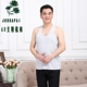 Áo thun cotton nam vest ngắn tay trung niên cotton rộng rãi áo trắng rộng trở lại w - Áo vest