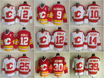 Calgary Flames flame retro ice hockey suit 39# Vernon Fleury Iginla Jersey