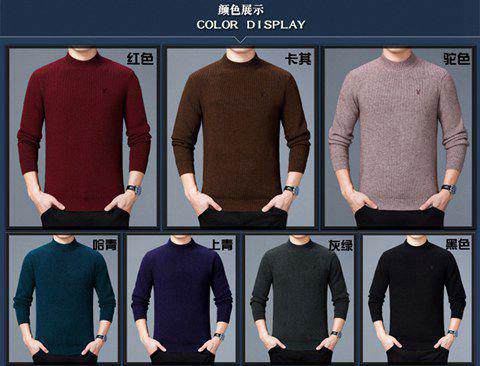 Playboy mùa thu và mùa đông nam trung niên màu rắn cổ tròn áo len cashmere đan áo len xu hướng mới Áo len Hàn Quốc áo khoác nam