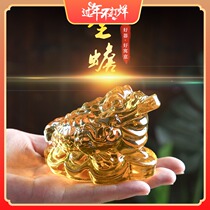 High-grade size crystal toad zhao cai ornament Wang cai transfer mascot home decoration opening gifts