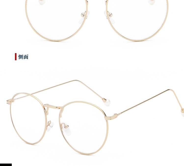 Khung tròn trắng hộp nam khung đầy đủ tính khí retro nữ cận thị thủy triều ngọc trai nhỏ văn học khung kính trang trí khung - Kính khung kính dior