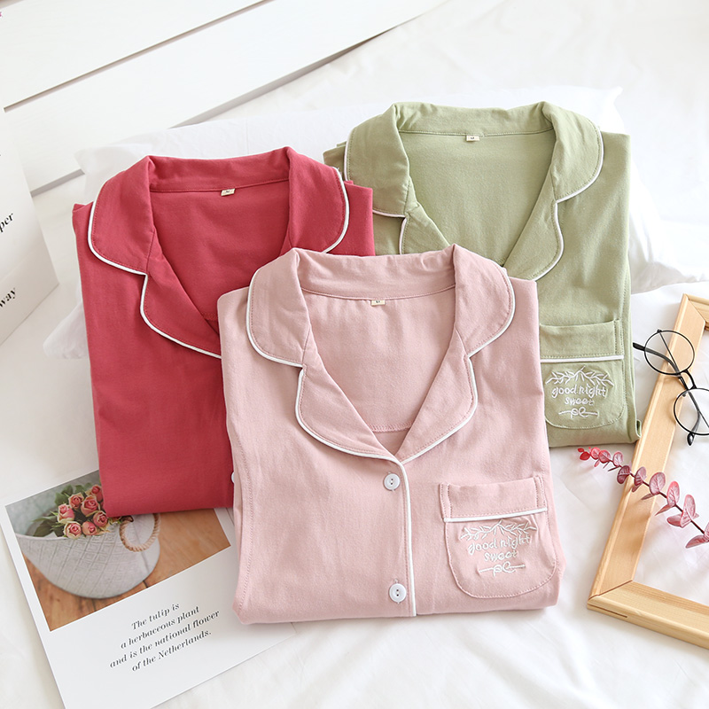 Lunar Subsuit Pure Cotton Spring Autumn Season Postnatal Breastfeeding Pregnant Woman Sleepwear Autumn/Autumn Winter Days October 11 Maternal Discharge Suit Lactation