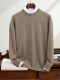 Men's seamless one-piece 100% pure cashmere sweater men's round neck autumn and winter loose large size sweater for middle-aged and elderly people