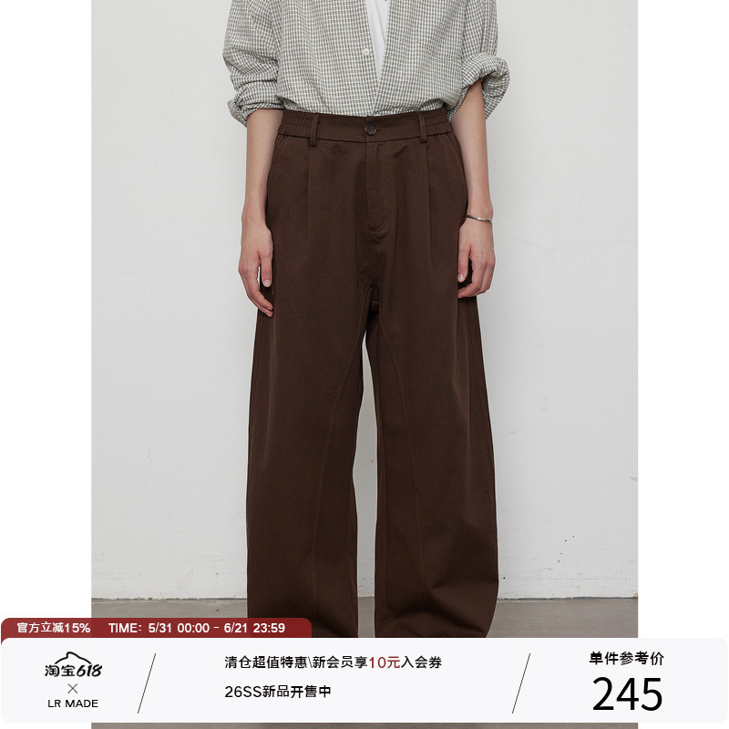 Lr Made Adjustable Hem Straight-Leg Knife-Cut Lyocell Cotton Blend Pants