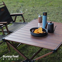 Sunnyfeel mountain leaf egg roll table aluminum alloy portable folding table outdoor camping picnic table and chair set