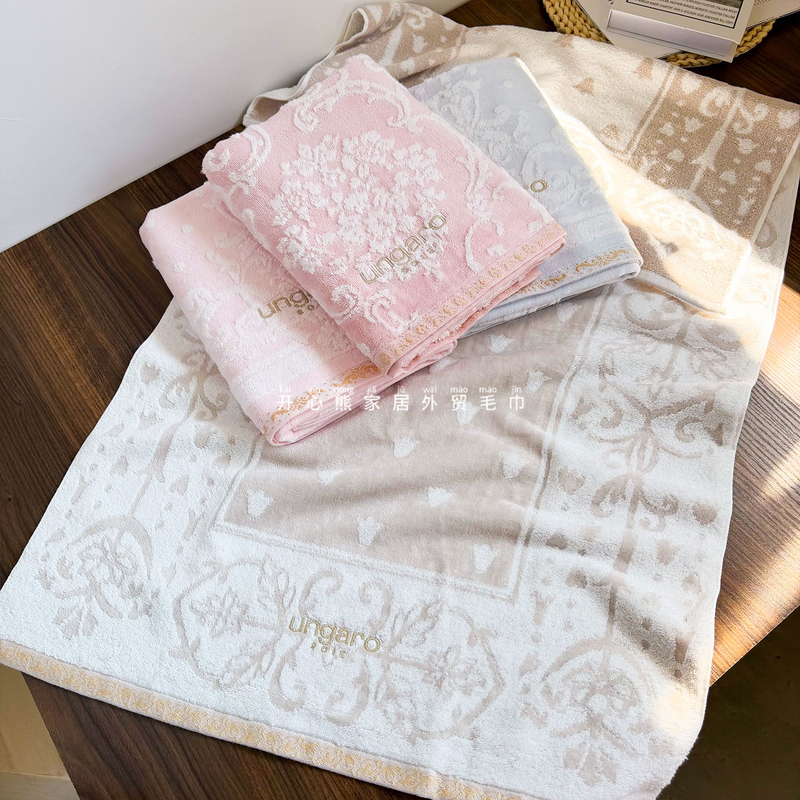 Japanese-Style Warm Cotton Bath Towel, Non-Twisted Yarn, Embossed Cut Velvet Bath Towel, Fluffy Embroidered Bath Towel, Cloud-Like Softness