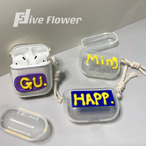 AirPods Silicone Protective Sleeve Custom Name Cream Glue Apple Wireless Bluetooth Headphone Anti-Fall