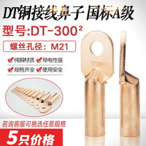Copper nose DT-300 square cable and wire copper connector oil-blocking copper rod crimping nose wiring national standard A grade copper