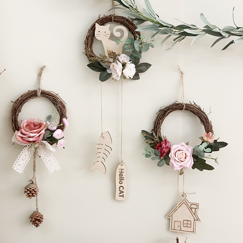 Flower Ring Decoration Wall-mounted Wall Pendant Wall Living Room Hanging Wall Room Wall Decoration Wall Decoration Indoor Ornament Creative Home