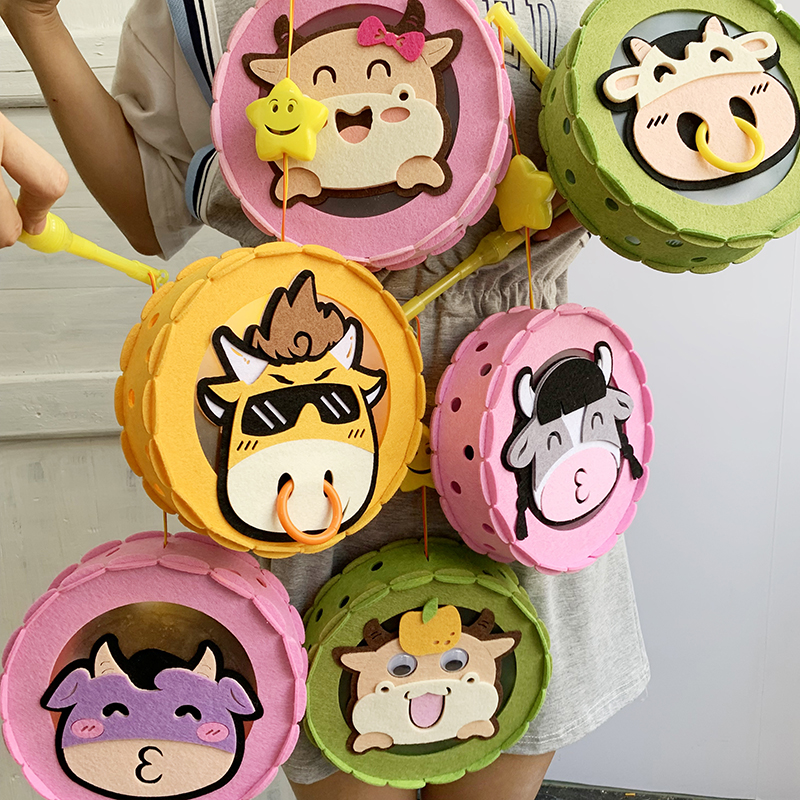 2022 Mid Autumn Children Cartoon Diy Handmade New Lantern Hanging Accessories Baby Hand Shine LED Flower Light