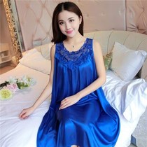 Summer night dress women fat mm ice silk long thin section maternity loose extra fat plus size vest suspender pajamas