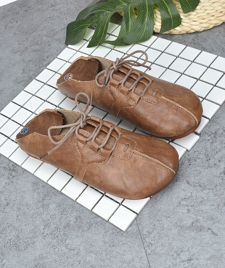 2018 mùa hè mới Mori nữ retro một đôi giày đơn tròn mũi bằng ren mềm giày giản dị thoải mái giày tất thấp trên kết hợp - Giày cắt thấp