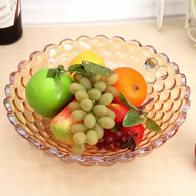 Living room crystal glass fruit plate European Creative Home modern coffee table Big salad dry fruit basket