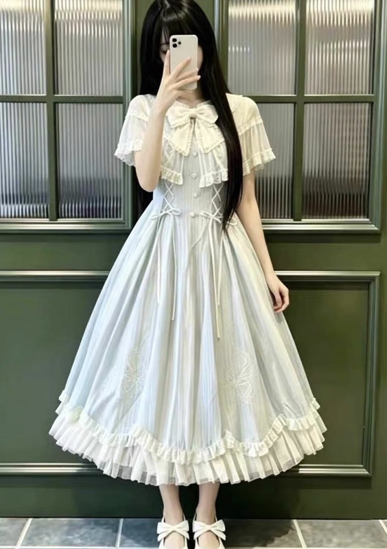 Girls' Big Kids' Japanese Lolita Aqua Wind Chime Princess Dress Birthday Coming-Of-Age Dress Blue Lace Long Dress Girls' Big Kids' Japanese Lolita Aqua Wind Chime Princess Dress Birthday Coming-Of-Age Dress Blue Lace Long Dress