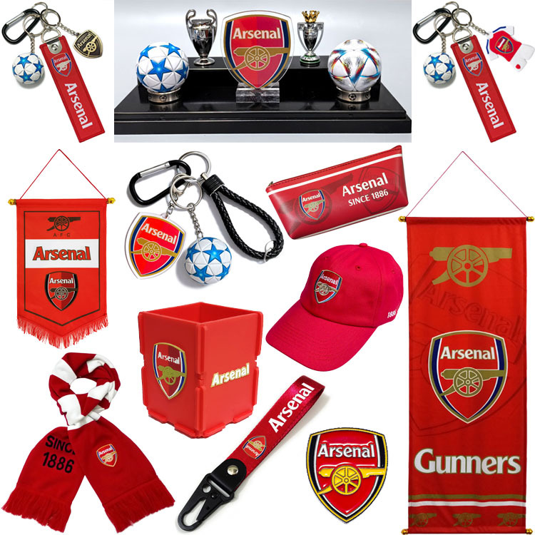 Arsenal Football Fan Accessories Badge Keychain Ornament Boys Birthday Gift Flag Pen Holder Desktop Decoration