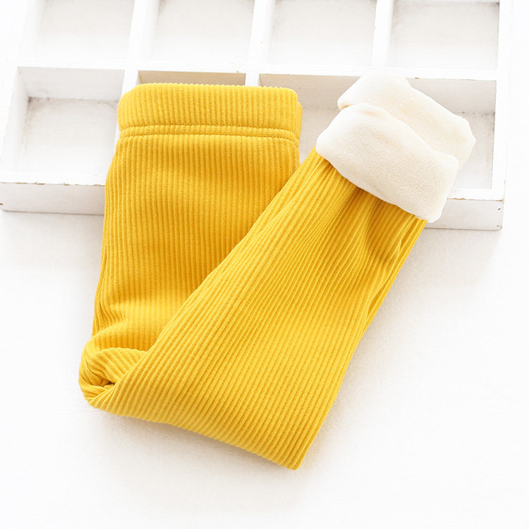 Children pure cotton plus suede thick warm pants autumn winter child clothing male and female child no bones sanitary pants baby cotton pants elastic inner lap pants