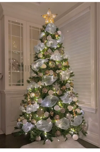 Рождественская елка украшение сети пряжа.