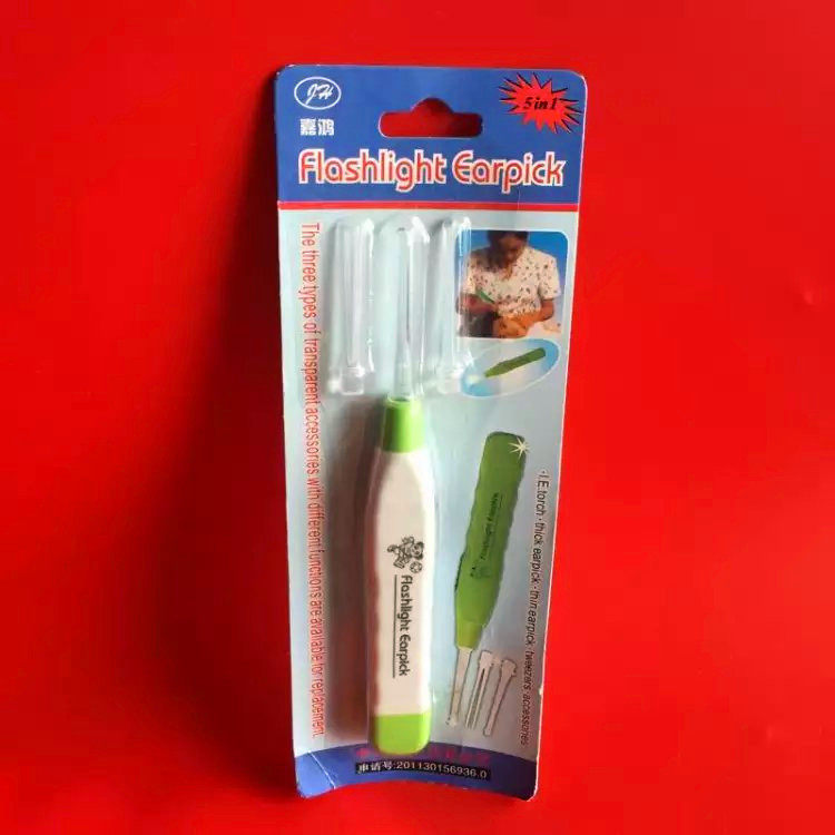 1530 luminous earthen spoon children dig ear spoons anti-slip handle luminescent ear spoons earner with batteries 25g