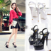 Catwalk Artifact Model Giày cao gót đẹp với màu đen gợi cảm không thấm nước Bàn 15cm Hate Sky High Ultra High Sandals Dép nữ mùa hè xăng đan Sandal