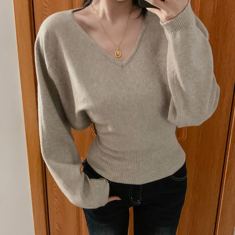 Designed with a Sense of Style, the Waist-Cinching V-Neck Knit Sweater for Women Is a New Autumn and Winter Model, Soft and Stretchy, Flattering and Versatile