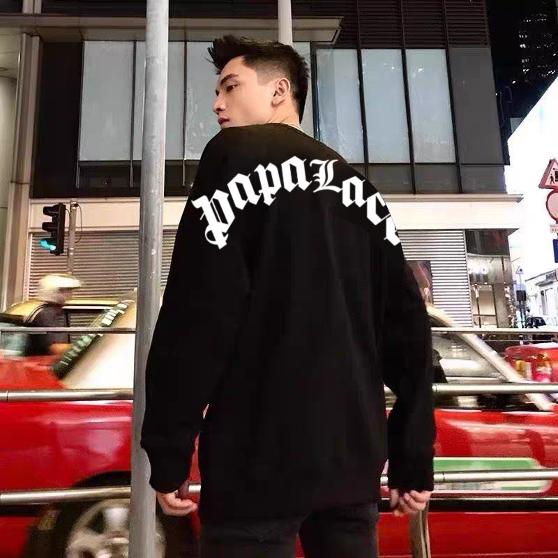 Papalaces Palm Sanskrit Large Letter Batwing Sleeve Angel Angels Long Sleeve T-Shirt Unisex Palm