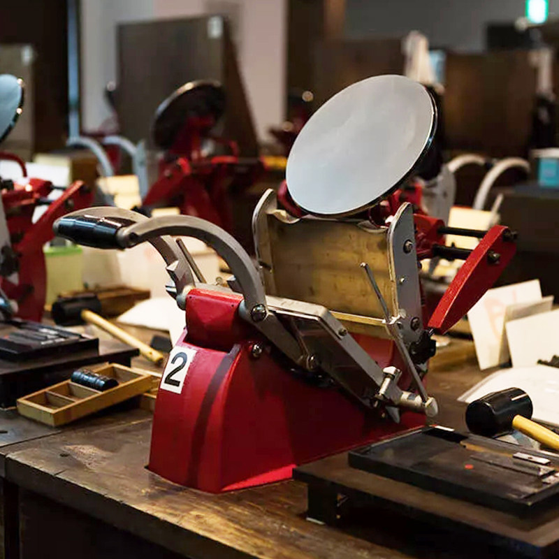 Manual convex printing press Letterpress small disc flat flat stamping card printing