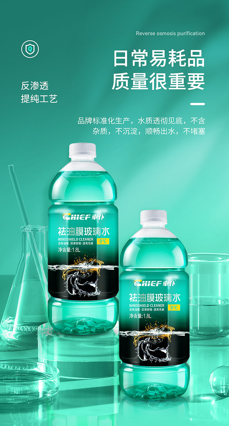 Car Oil Film Remover, All-Season Anti-Freeze Windshield Wiper Fluid, Powerful Oil Film and Insect Glue Remover for Summer Car Use