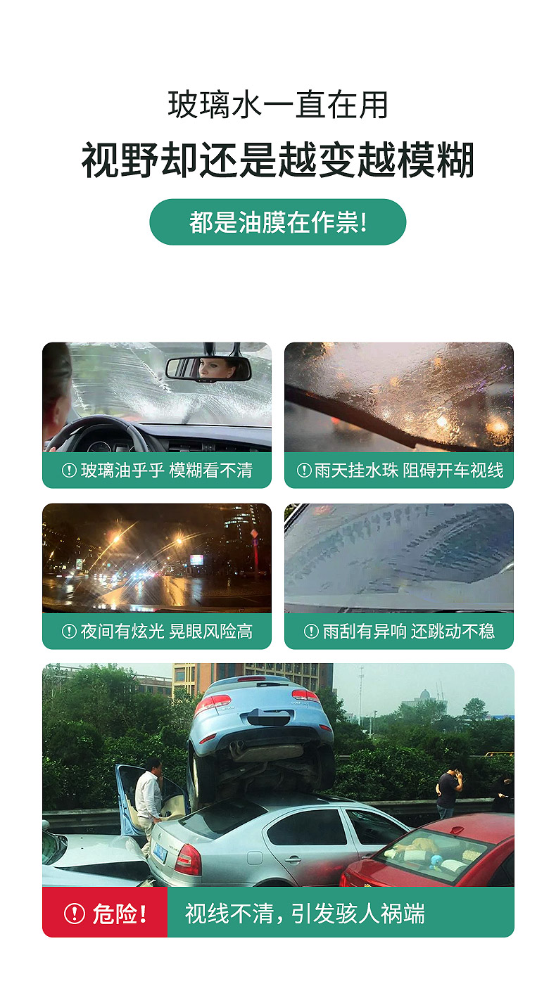 Car Oil Film Remover, All-Season Anti-Freeze Windshield Wiper Fluid, Powerful Oil Film and Insect Glue Remover for Summer Car Use