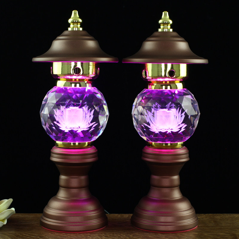 LED colourful crystal lamp Lotus Lights Buddha Yongming Household Lotus for Buddha Plug