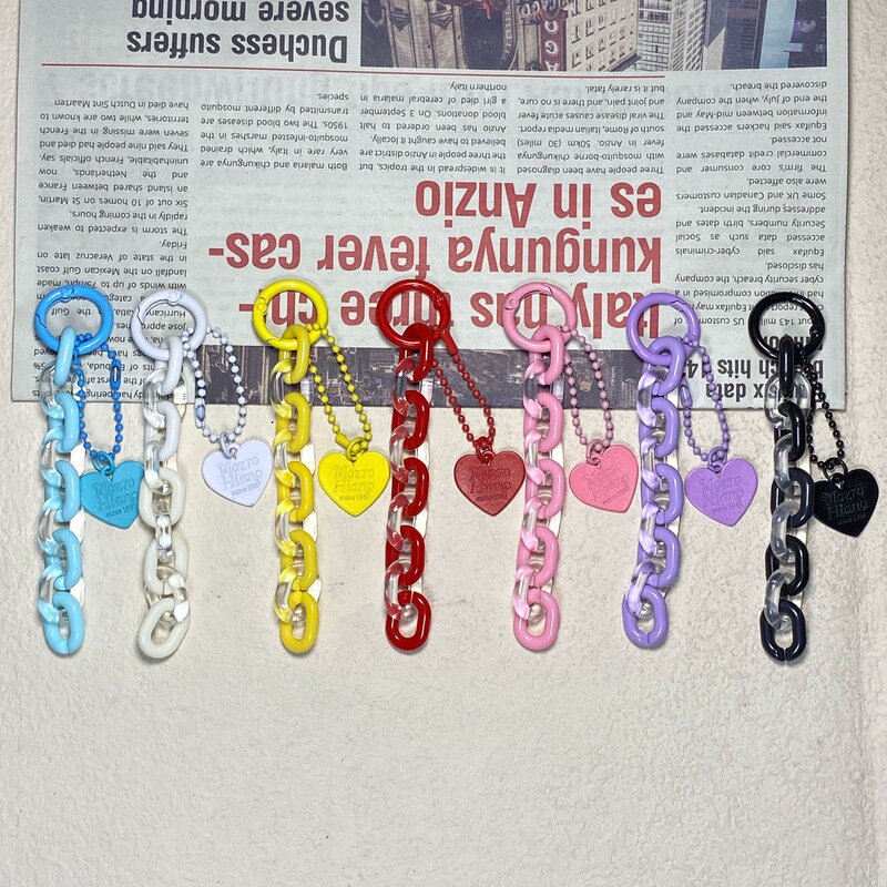 Creative Chain Heart Keychain, Girly and Fresh Style, Backpack Pendant, ins Couple Keychain, Car Keychain