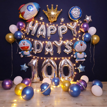 Baby Hundred Days banquet layout background wall Princess baby hundred years old balloon scene ins Net red female treasure 100 days decoration