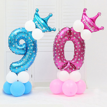 Digital balloon column baby 100 days old adult children birthday decoration birthday banquet decoration 100 day banquet Road introduction