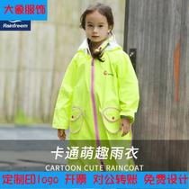 Custom logo Childrens raincoat baby outdoor long raincoat with bag for one piece