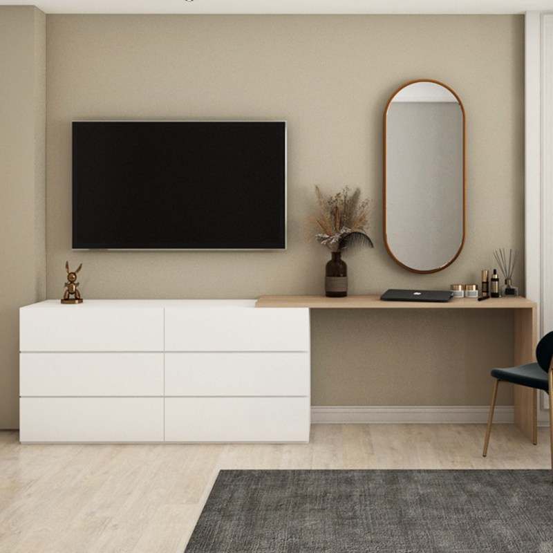 Modern simple dressing table female bedroom small apartment multi-functional dressing table TV cabinet combination can be customized
