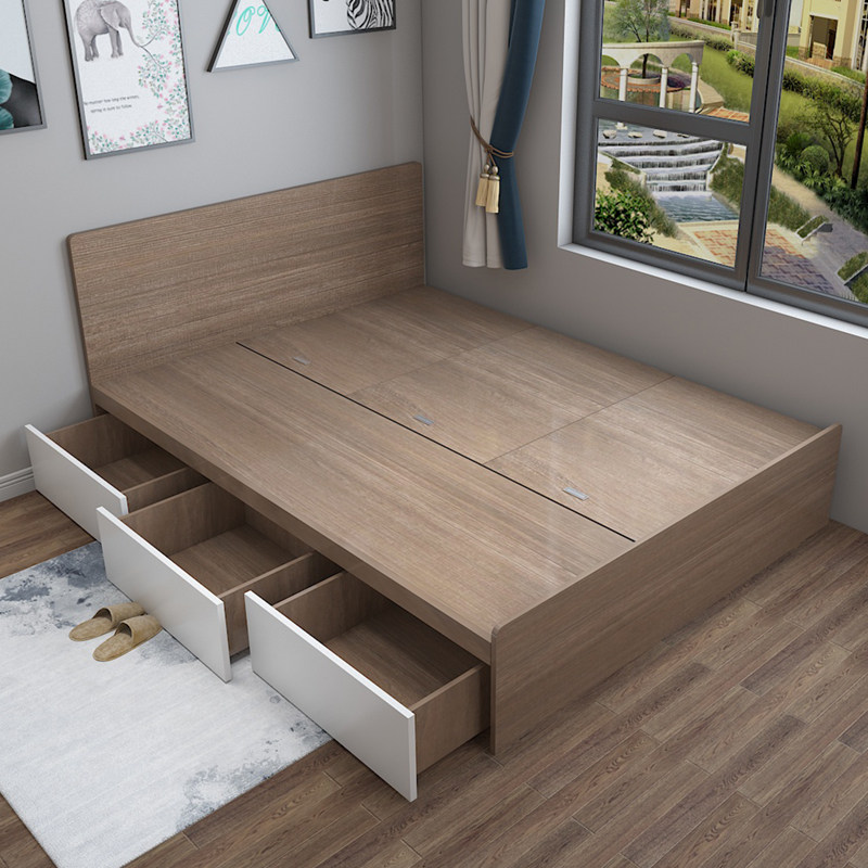 Modern minimalist high box containing bed storage bed day type air pressure floor small family type floor single tatami custom-made