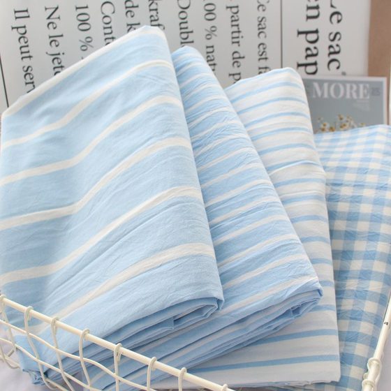 Japanese high-quality washed cotton sheets, quilt covers and pillowcases single piece pure cotton double student dormitory cotton bedding can be customized