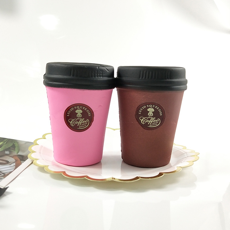 New PU coffee cup children emulated cups to vent new peculiar squishy kids Decompression Toys Slow Rebound