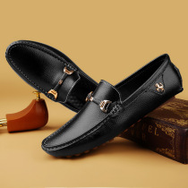 Tide Cards Mens Leather Shoes Trend Han Edition Soft Bottom Soft Leather White Leather Shoes All Season Autumn Winter Genuine Leather Business Leather Shoes